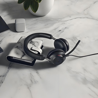 Casque filaire USB stéréo Jabra Evolve 20 - Casque supra-auriculaire pour PC avec micro-cravate pour les appels professionnels, les réunions en ligne