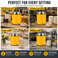 Marmite électrique commerciale 10L 500W en acier inoxydable pour soupes, chauffe-plats pour buffets, restauration, pot de maintien au chaud CE