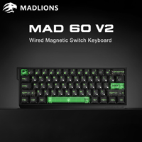 Clavier Mécanique Filaire Gaming FGG Madlions Mad 60he Mad 68he à Interrupteurs Magnétiques, Temps de Réponse 0,02mm, Taux d'Échantillonnage 8K, RGB, Hotswap