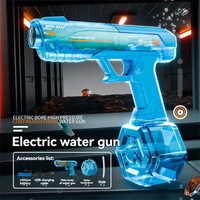 Pistolet à eau électrique rechargeable automatique à longue portée, grande capacité, lumière LED d'été pour l'extérieur, jouet en plastique