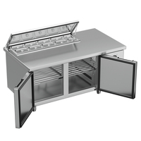 Congélateur commercial sur mesure sous comptoir, réfrigérateur de travail pour salades à refroidissement par air, équipement de réfrigération de comptoir