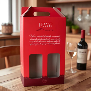 Boîte à <span class=keywords><strong>vin</strong></span> cadeau, boîte à <span class=keywords><strong>vin</strong></span> rigide de luxe, boîtes d'emballage en carton avec capacité de contenir deux bouteilles de <span class=keywords><strong>vin</strong></span> - Product Image 1
