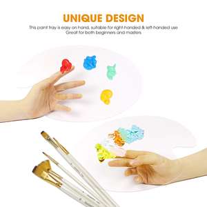 Palette de peinture acrylique transparente avec trou pour le pouce pour l'huile aquarelle artisanat bricolage Art peinture Palette - Product Image 4