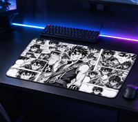 Tapis de jeu Flashstrike XXL 900x400mm avec personnages de dessins animés, résistant à l'eau, antidérapant, en caoutchouc, pour ordinateurs, ordinateurs de bureau, ordinateurs portables, bureaux