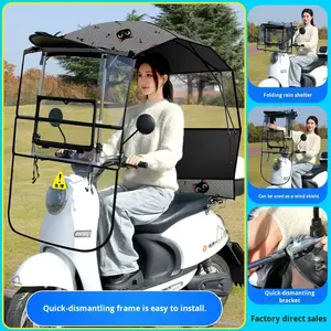 Toldo para Vehículo Eléctrico, Nuevo Estilo, Retráctil, Plegable, de Liberación Rápida, Parasol Impermeable, Protector Solar de Vinilo, para Motocicleta, Protección contra la Lluvia - Product Image 6