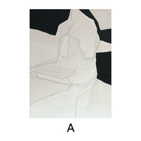 Peinture à l'huile abstraite moderne noir et blanc, cadre mural, grande peinture décorative faite à la main pour la décoration de la maison