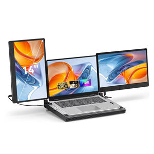 Kwumsy 14 "<span class=keywords><strong>Compatible</strong></span> avec Win <span class=keywords><strong>Mac</strong></span> OS Easy Folding With Stand Triple Portable Monitor Dual Extra LCD Screen - Product Image 1