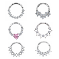 JIAXIN Anneau de nez clicker en titane de qualité implantaire ASTM F136, anneau de piercing à segment articulé, bijoux de piercing corporel raffinés