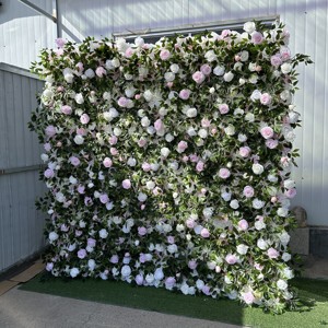 B-FW042 Wholesale Artificial 3d Silk <b>Flower</b> <b>Wall</b> <b>Panel</b> Backdrop Roll up <b>Flower</b> <b>Wall</b> 8ft X 8ft Fabric <b>Flower</b> <b>Wall</b> Decoration - Product Image 1