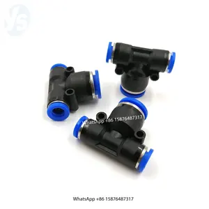 YS Reducing T Type Fitting, Plastic Pipe Air Fitting T Connector, Water Pipe Tee Connector OD4~16mm