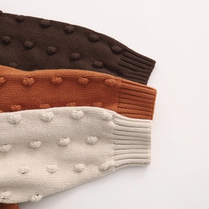 Pull-over pour enfants printemps-automne, couleur unie, col en V, cardigan en tricot pour garçons, vêtements pour bébés en coton - Product Image 6