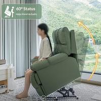 Fauteuil inclinable électrique pour personnes âgées avec repose-tête, assistance à la position debout, massage, hauteur réglable, tissu, télécommande, utilisation à domicile