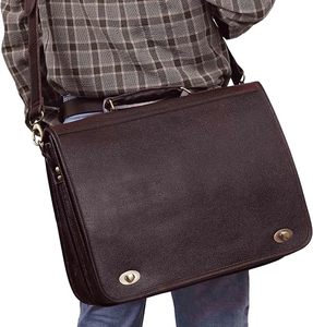 Genuine Leather 16 Inch Vintage <b>Laptop</b> Messenger Briefcase Handmade Computer Shoulder <b>Bag</b> with Adjustable Strap for Men <b>Women</b> - Product Image 6