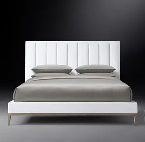 Cama de Lujo de Diseño Modernista Italiano Sassanid OEM con Base de Roble y Plataforma de Tela - Product Image 6