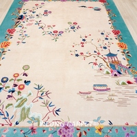 Alfombra de Área Anudada a Mano YILONG de 2x3m, Alfombras de Seda Hechas a Mano con Arte Decorativo Chino