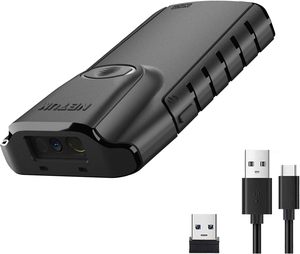 Netum 3-en-1 pequeño portátil diente azul 2D Qr lector de código de barras automático inalámbrico Clip trasero escáner de código de barras - Product Image 3
