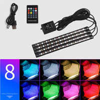 5050 RGB LED bande voiture atmosphère lampe décorative Luces Led Para Auto voiture APP contrôle de la musique 12V changement de couleur avec câble USB