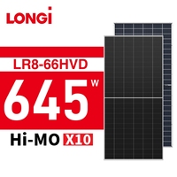 Panneau solaire LONGi 645W Hi-Mo X10 LR8-66HVD HPBC 2.0, panneaux solaires monocristallins avec certifications CE et TUV