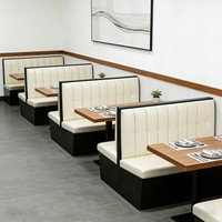 Ensemble de mobilier de restaurant en bois avec banquette double face polyvalente en cuir de qualité supérieure tout-en-un