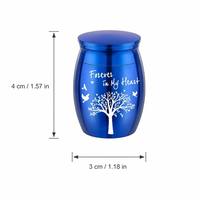 Urne funéraire personnalisée en gros pour animaux de compagnie, écologique, petite, en acier inoxydable, gravée au laser (arbres, oiseaux), 7 couleurs, étanche