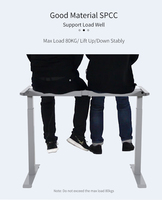Table de travail électrique moderne à double moteur, réglable en hauteur, ergonomique, pour ordinateur, bureau assis-debout, avec cadre de bureau debout