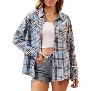 Custom Womens Flannel Shirt Long Sleeve Button <b>Down</b> Casual Everyday Wear - Product Image 1