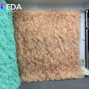 ฉากหลังดอกไม้ผ้าทูลสีชมพูแบบใหม่ของ LEDA สำหรับตกแต่งงานแต่งงานและงานอีเว้นท์ - Product Image 6