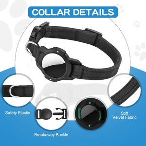 Collier de sécurité élastique pour animaux de compagnie avec support pour AirTag, léger, facile à installer et ajustable, collier pour chat - Product Image 2