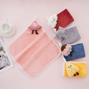 ผ้าเช็ดมือลายการ์ตูนคอรัลฟลีซ 35x35 ซม. ผ้าเช็ดตัวเด็กแบบแห้งเร็ว - Product Image 3