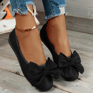 QF1 Nouvelle collection Printemps <span class=keywords><strong>Chaussures</strong></span> plates à bout pointu avec nœud style coréen pour femme, grandes tailles, à enfiler, confortables et simples pour l'extérieur - Product Image 6