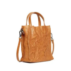 Ниша высокого класса итальянская кожаная сумка ретро текстура крафт-бумаги сумки миниатюрная сумочка для женщин роскошь