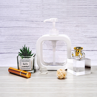 Bouteille carrée en plastique vide avec pompe, 300 ml, 500 ml, noire, rose, blanche, violette, pour shampoing, savon liquide, lavage des mains, lotion, vente en gros