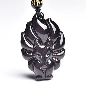 Liontin Rubah <span class=keywords><strong>Obsidian</strong></span> Warna Pelangi <span class=keywords><strong>Obsidian</strong></span> Emas Grosir dengan Rantai Manik-manik - Product Image 2