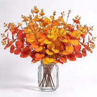 Bouquet d'eucalyptus en soie artificielle, quatre branches, style européen, couronne florale, arrangement floral, décoration murale, 30cm-100cm