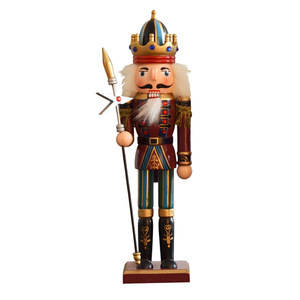 Figura de Soldado Cascanueces de Madera de 30 cm, Decoración Navideña Vintage para el Hogar, Pintada a Mano, Venta al Por Mayor - Product Image 4