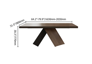 NOVA Tavolo da Pranzo Pieghevole Rettangolare <span class=keywords><strong>in</strong></span> Legno Massello 1,6m Set Moderno <span class=keywords><strong>in</strong></span> <span class=keywords><strong>Noce</strong></span> Tavolo Allungabile per Uso <span class=keywords><strong>in</strong></span> Sale da Pranzo di Hotel - Product Image 5