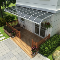 Auvent de protection UV personnalisé de haute qualité avec structure en alliage d'aluminium et toit en polycarbonate pour auvent extérieur, balcon ou terrasse