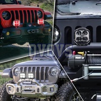 Luz Auxiliar LED OVOVS de 6'' para Todoterreno con Fondo Rojo, Luz de Señal de Giro DRL, Luz Lateral para Camioneta o Tractor