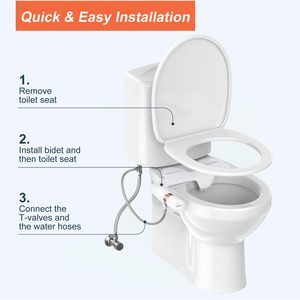 Ultra-sottile doppio ugello in plastica Bidet seduta Non elettrico spruzzatore di acqua dolce regolabile pressione dell'acqua per servizi igienici esterni - Product Image 4