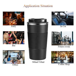 Vasos para Vino de 12oz y 17oz, Tazas de Café para Oficina, Vaso Térmico de Acero Inoxidable con Aislamiento al Vacío, con Pajita y Tapa - Product Image 4