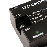 Contrôleur de bande LED RGB GL-Rgb3011 avec télécommande tactile RF 6 touches, gradation PWM, 6A 12-24V, 3 canaux, portée 20M, charge maximale 288W
