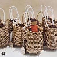 Panier de rangement pour poussette en rotin naturel tressé fait main, panier décoratif pour chambre d'enfant, 3 couleurs - Vente chaude