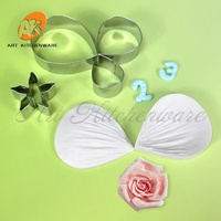 Gumpaste-Blumen-Silikon-Adernformer, Edelstahl-Fondant-Ausstecher-Set, Kuchen-Dekorations-Adernform, Zuckerpaste-Rosen-Pfingstrosen-Herstellungswerkzeug