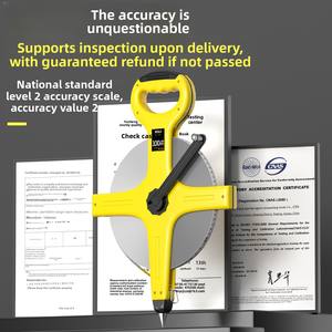 Mètre Ruban Portable en Acier de Grande Taille 50 Mètres Étanche avec Cadre en PVC/Nylon/Fibre de Verre pour Usage Ingénierie - Product Image 4