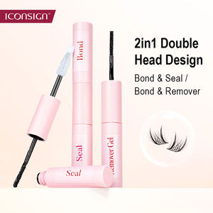 2in1透明と黒のラッシュ接着剤セグメント接着剤防水まつげ接着剤DIYラッシュボンドとシール個々のクラスターラッシュ用 - Product Image 1