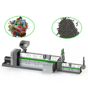 double stage waste pp pe plastic recycling clean pellets extruder pelletizer granule machine for plastics