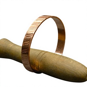 Pure Copper Open Cuff <b>Bangle</b> Bracelet <b>Engraved</b> Wave Ripple Motif Solid Copper Adjustable Thin Wristband Unisex Ayurvedic - Product Image 1