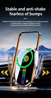 Soporte de Carga Inalámbrico para Auto con Sujeción Automática Inteligente, Luz Ambiental LED con Ritmo Musical y Sensor Inteligente Motorizado