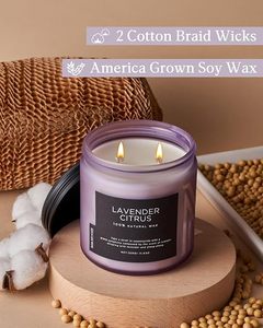 Soy <strong>Candles</strong> for Home Scented 11.6oz Lavender <strong>Citrus</strong> Aromatherapy <strong>Candles</strong> - Product Image 4