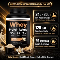 Poudre d'isolat de protéines de lactosérum de haute pureté OEM ODM, saveur vanille, faible teneur en sucre, nutrition sportive pour la croissance musculaire